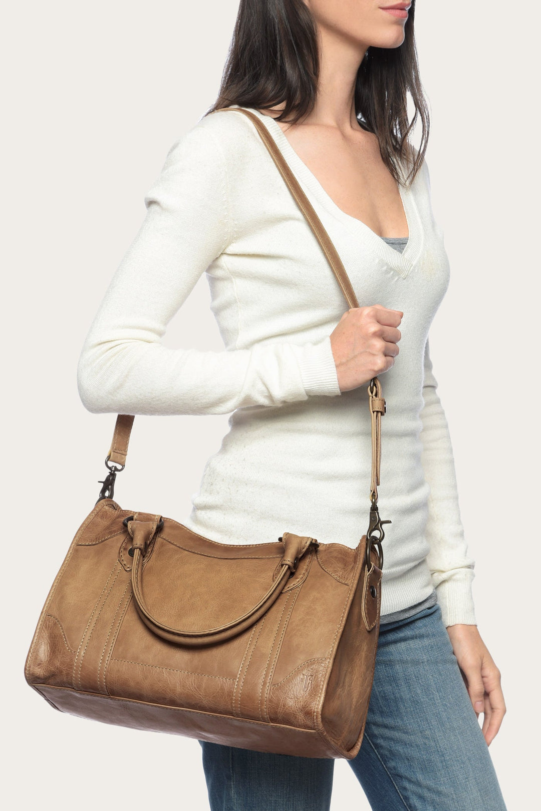 Melissa Beige Satchel Beige - Frye