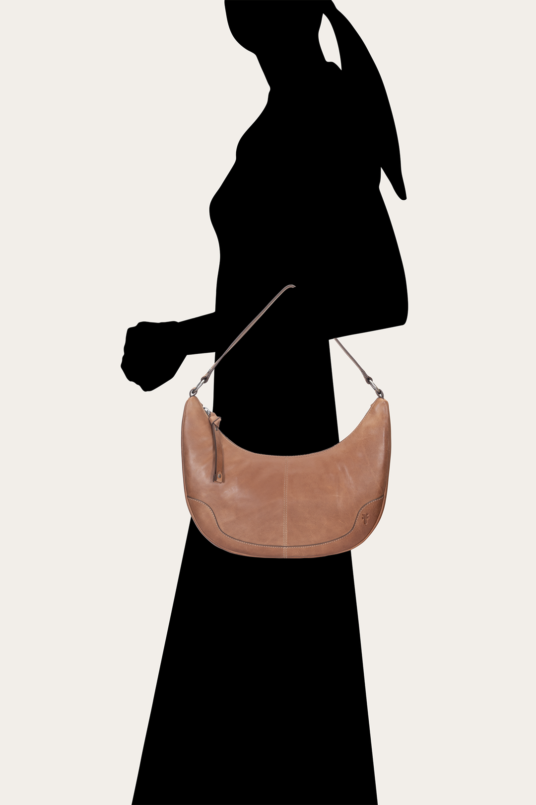 Melissa Beige Crescent Hobo Beige - Frye
