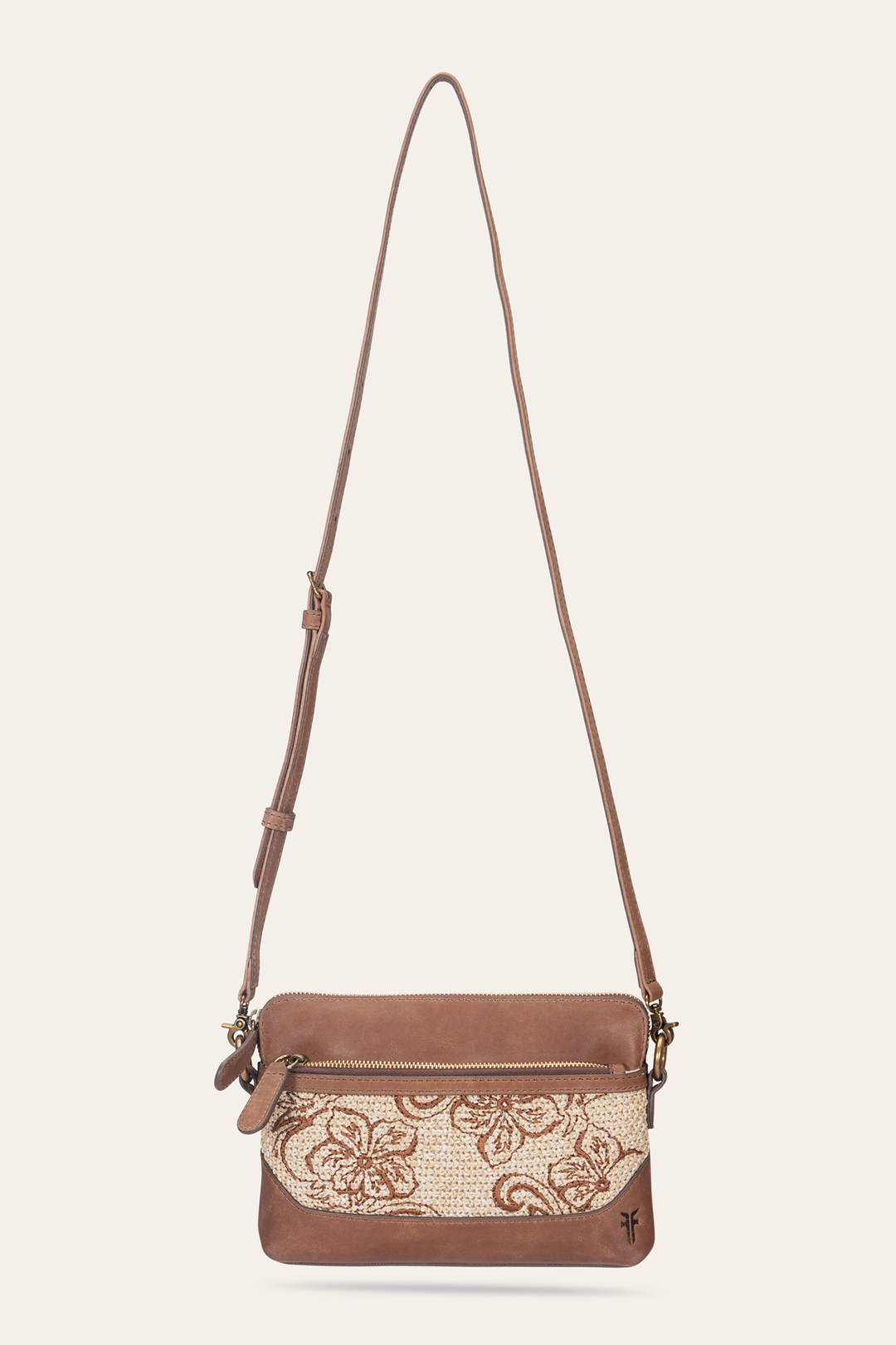 Women's Floral Crossbody Wristlet Wallet Cognac - Frye