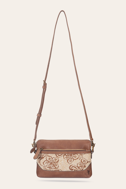 Women's Floral Crossbody Wristlet Wallet Cognac - Frye