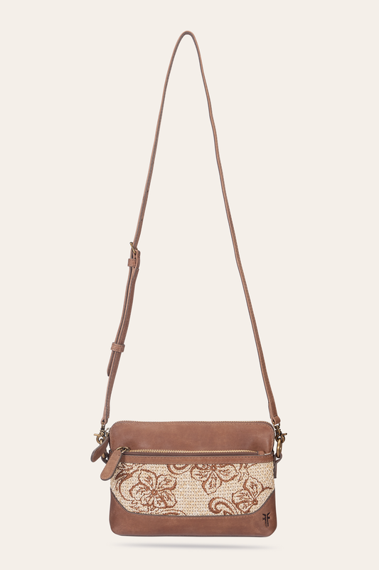 Women's Floral Crossbody Wristlet Wallet Cognac - Frye
