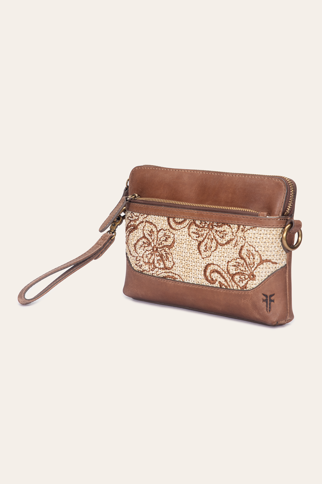 Women's Floral Crossbody Wristlet Wallet Cognac - Frye