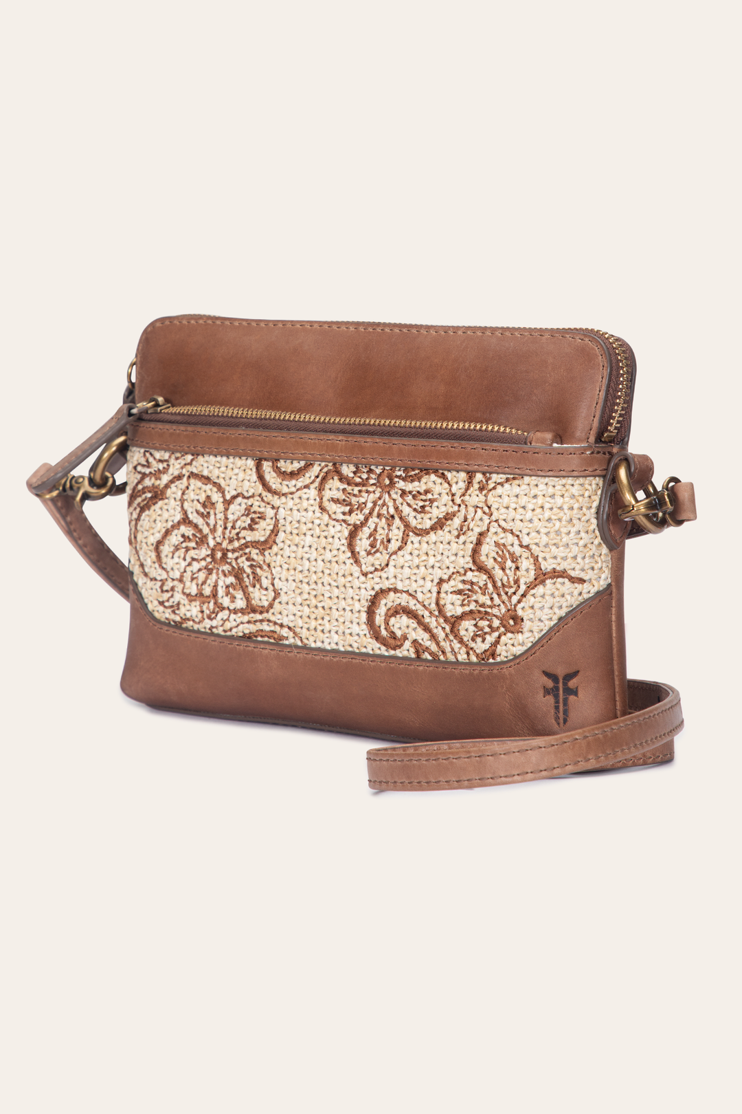 Women's Floral Crossbody Wristlet Wallet Cognac - Frye
