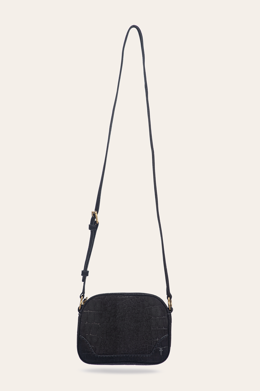 Melissa Black Sueded Croco Camera Black - Frye