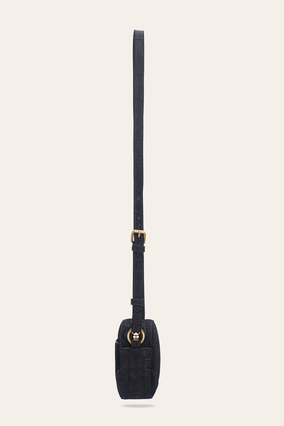 Melissa Black Sueded Croco Camera Black - Frye