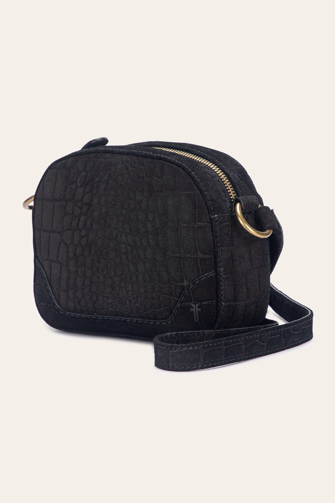 Melissa Black Sueded Croco Camera Black - Frye