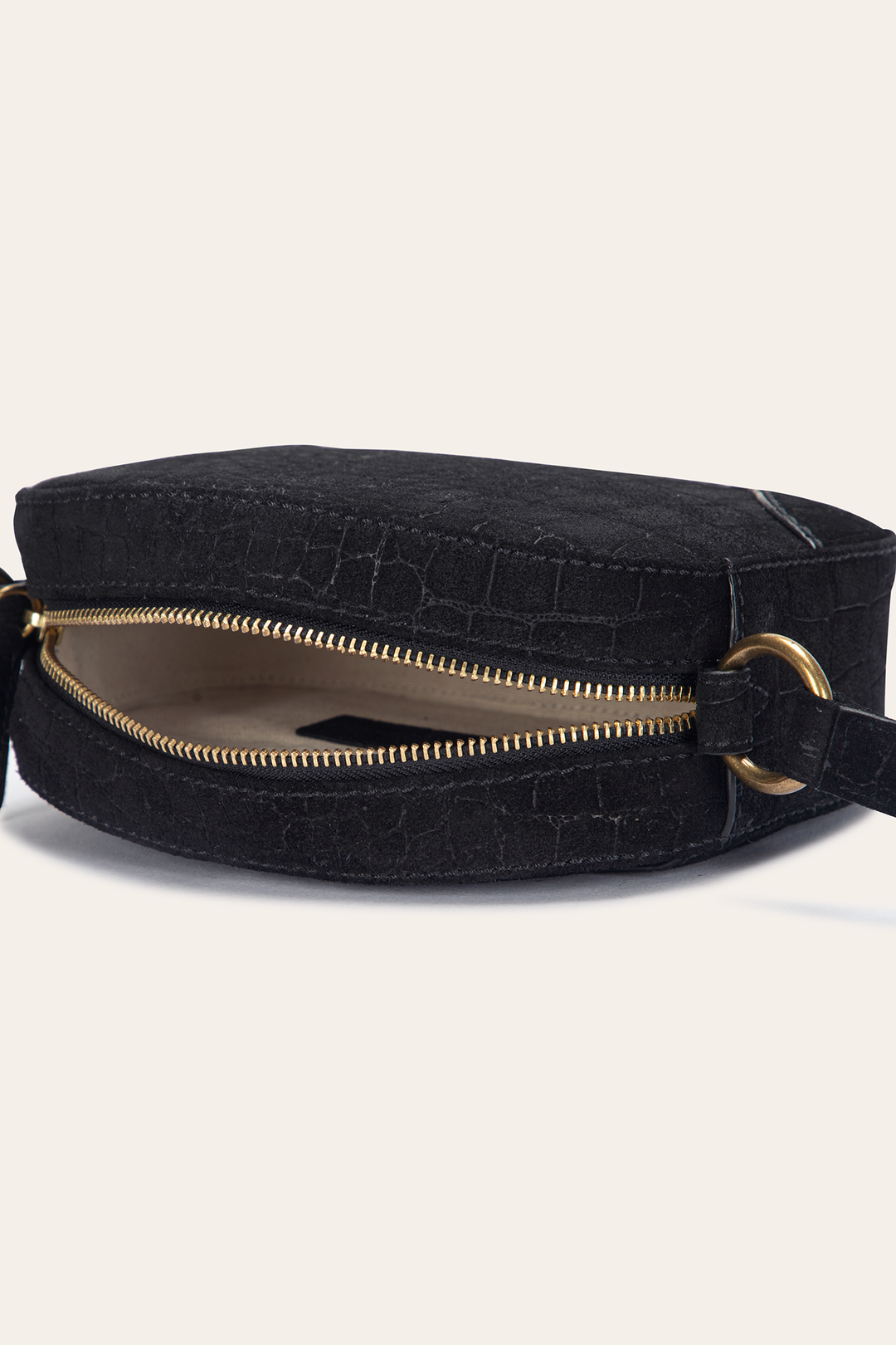 Melissa Black Sueded Croco Camera Black - Frye