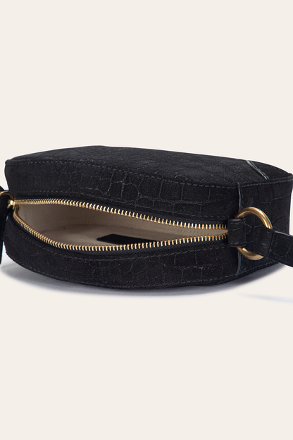 Melissa Black Sueded Croco Camera Black - Frye