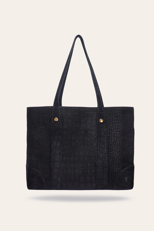 Melissa Sueded Croco Shopper in Black Black - Frye