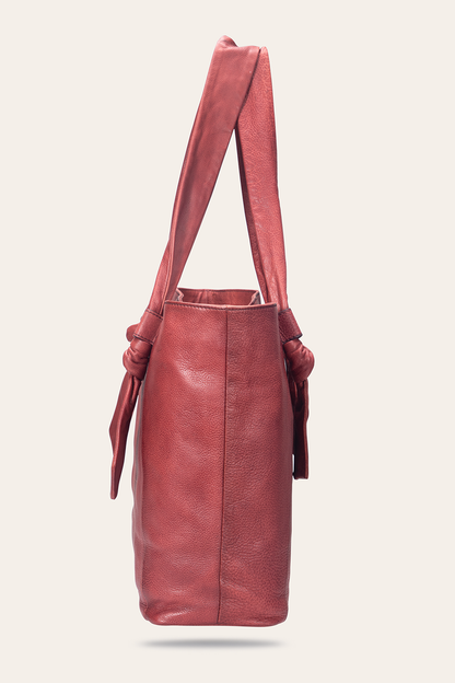 Nora Knotted Tote in Burgundy Burgundy - Frye
