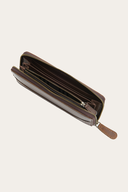 Melissa Dark Brown Zip Wallet Dark Brown - Frye
