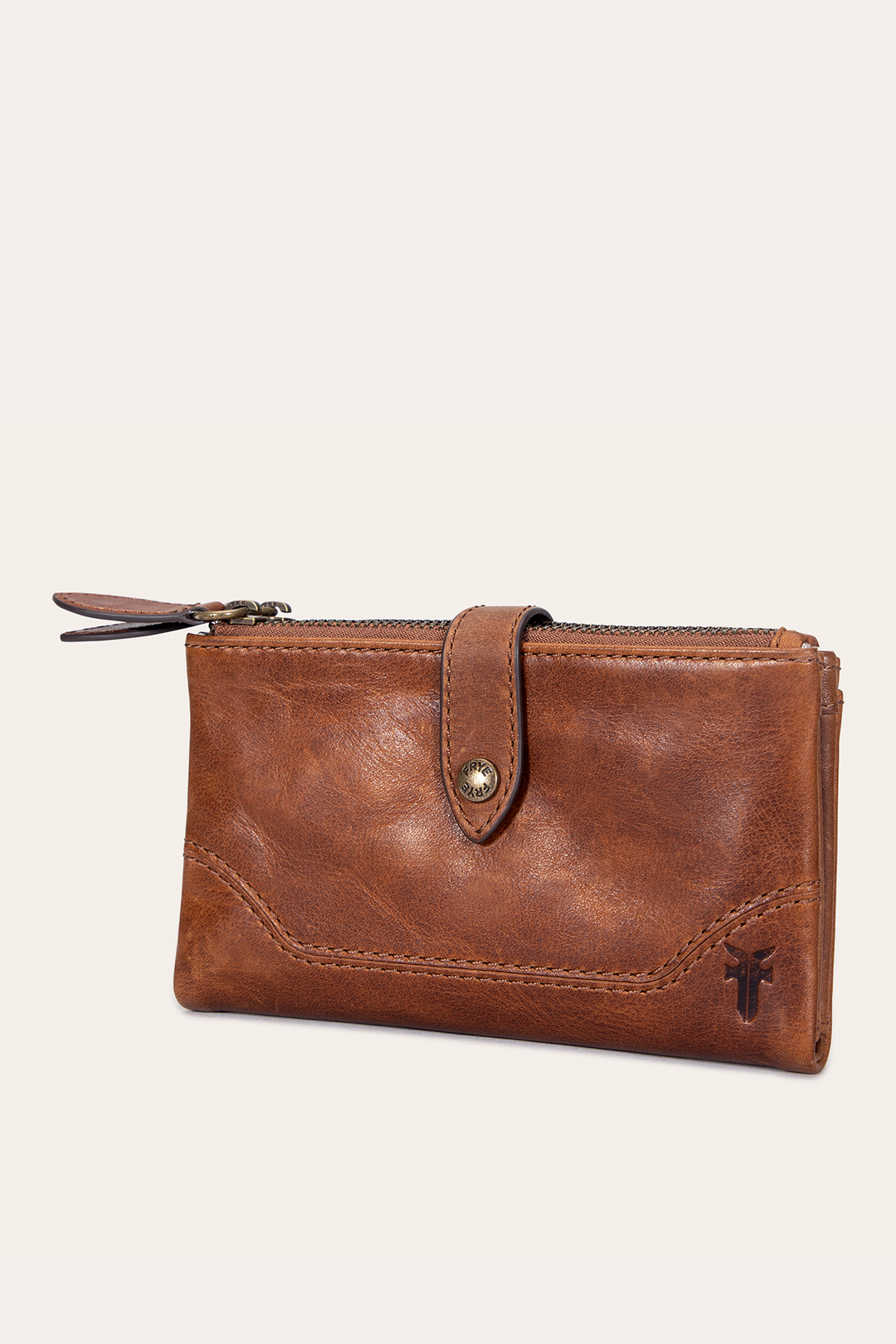 Melissa Cognac Double Zip Wallet Cognac - Frye