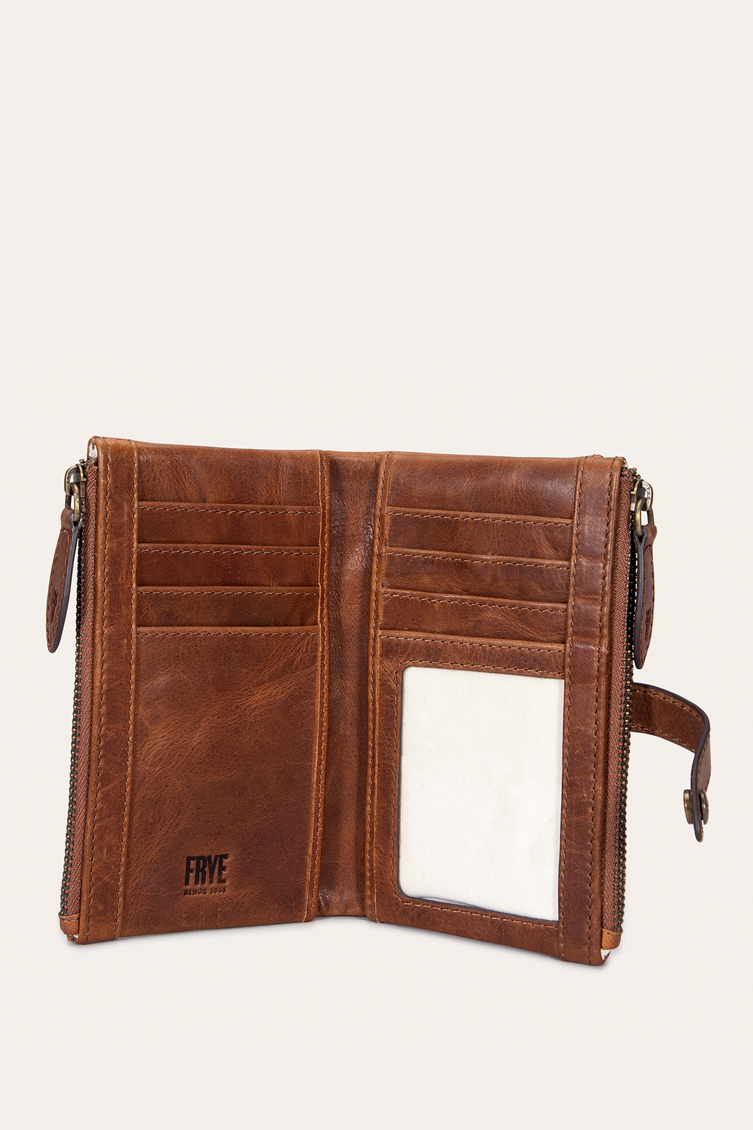 Melissa Cognac Double Zip Wallet Cognac - Frye