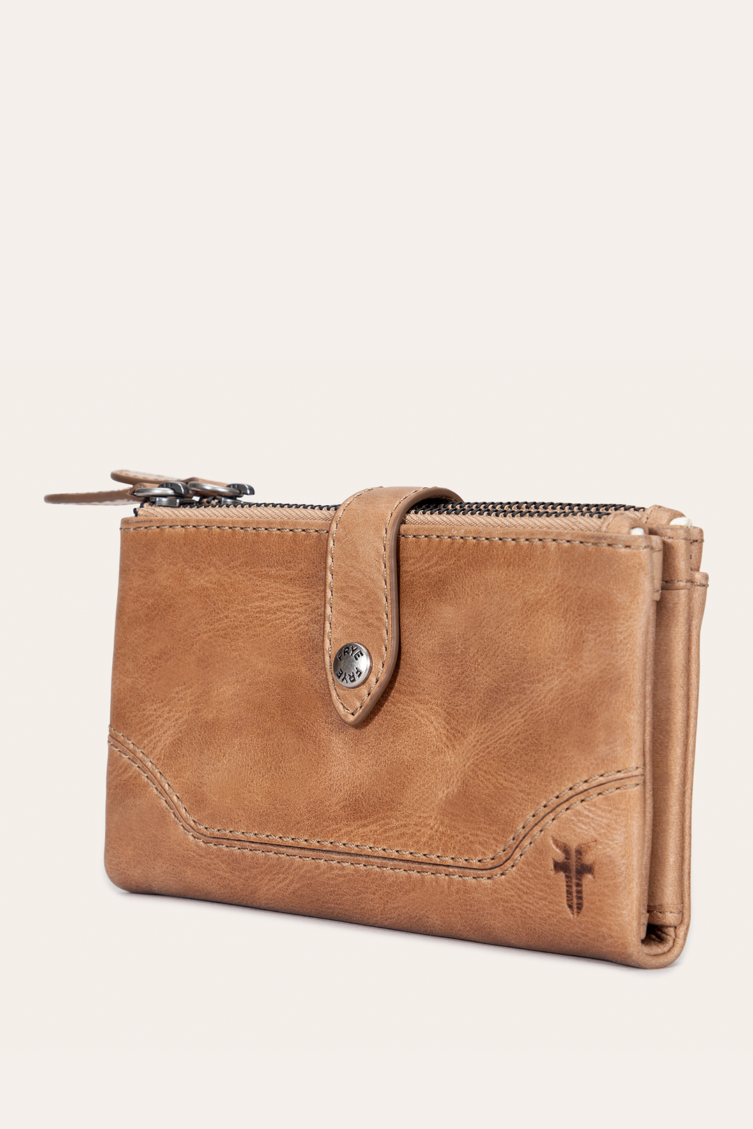 Melissa Beige Double Zip Wallet Beige - Frye
