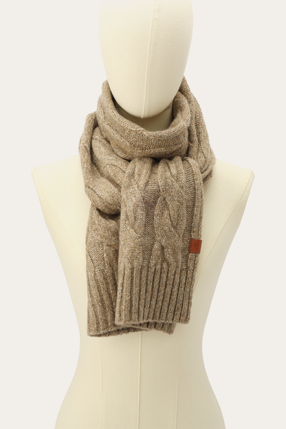 Burnt Olive Wide Cable Scarf Burnt Olive - Frye