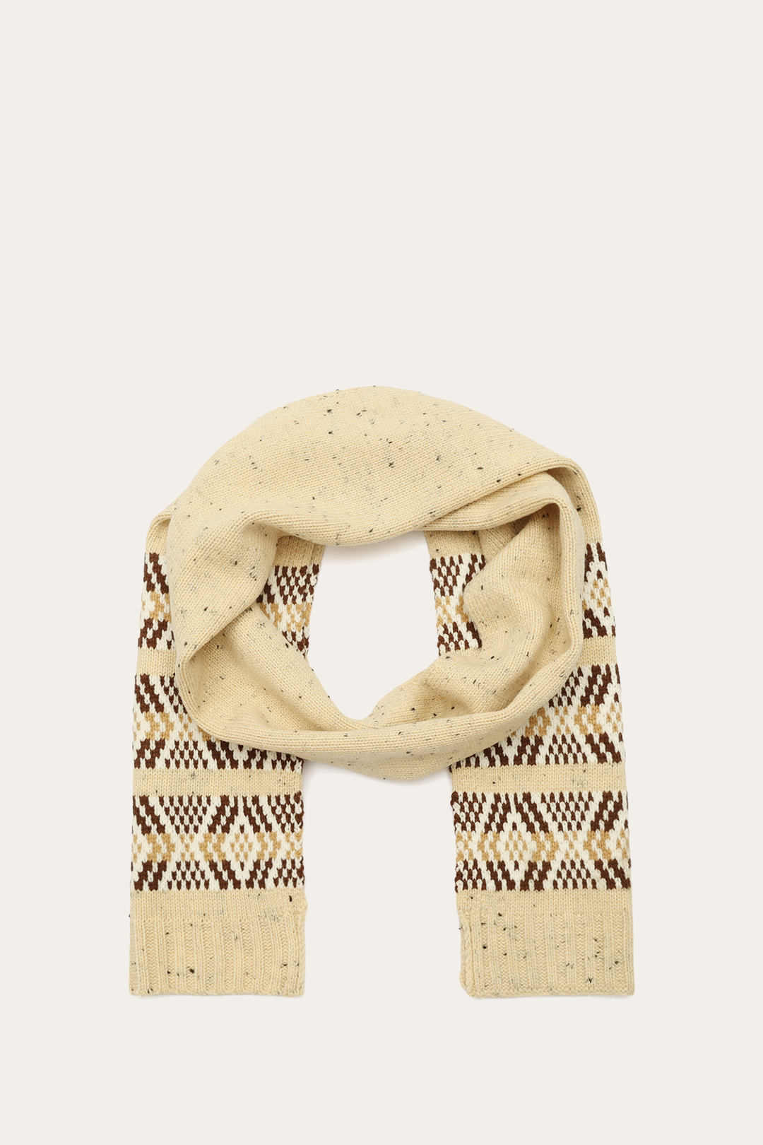 Birch Tweed Fair Isle Scarf Birch - Frye