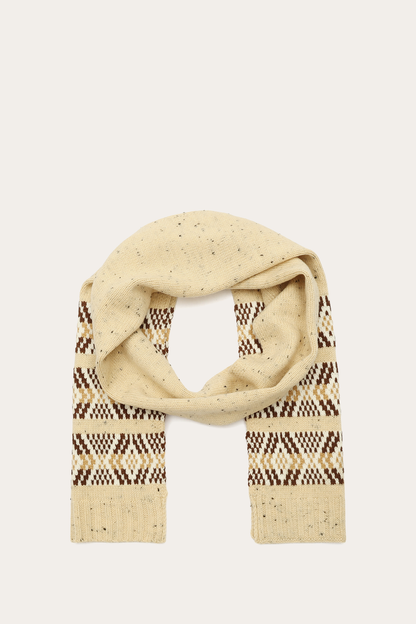 Birch Tweed Fair Isle Scarf Birch - Frye