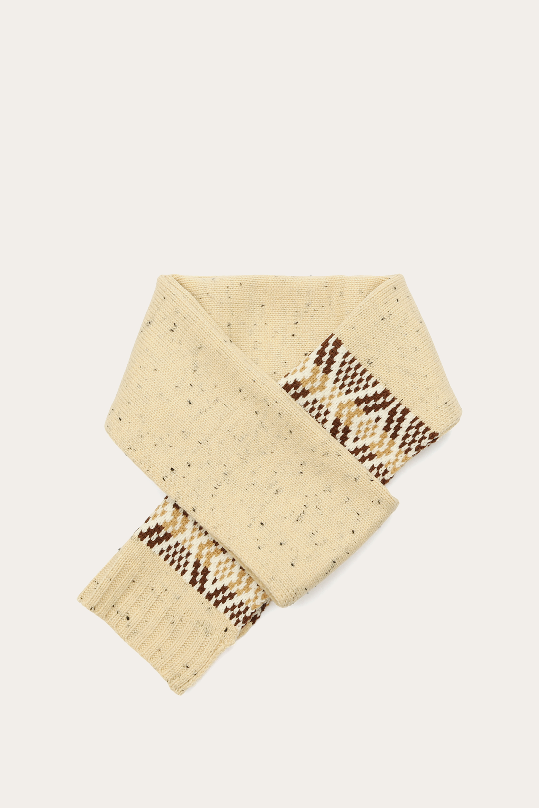 Birch Tweed Fair Isle Scarf Birch - Frye