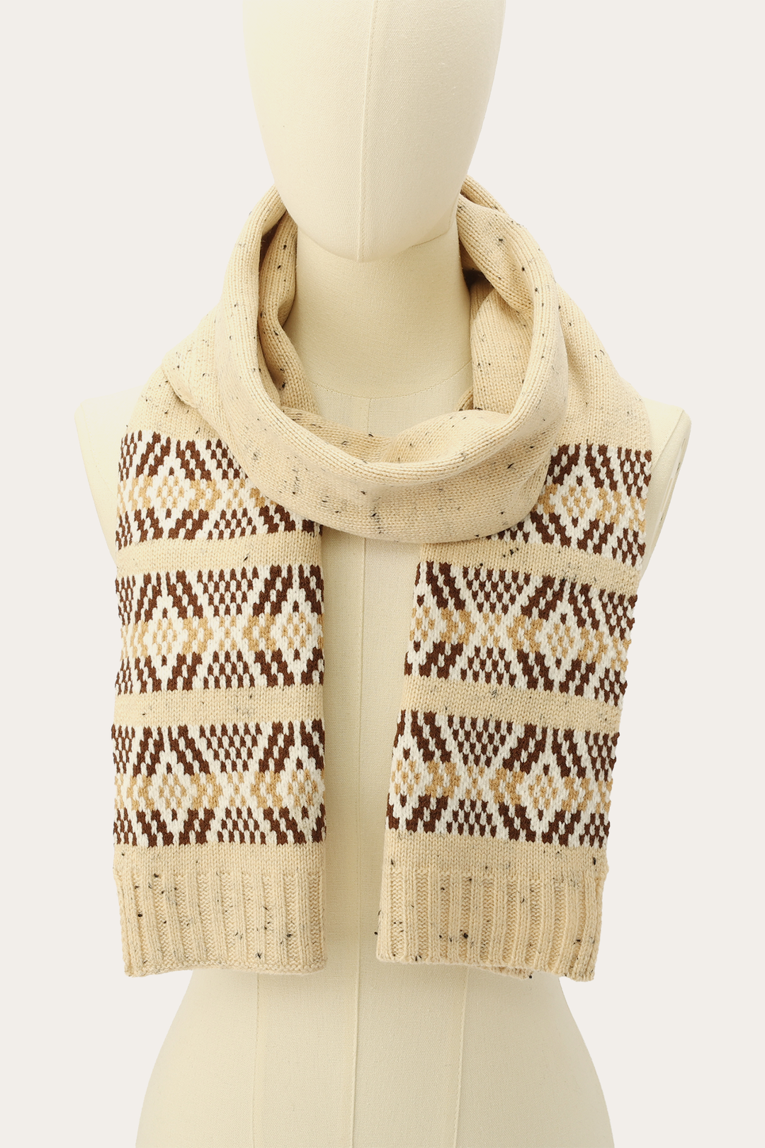 Birch Tweed Fair Isle Scarf Birch - Frye