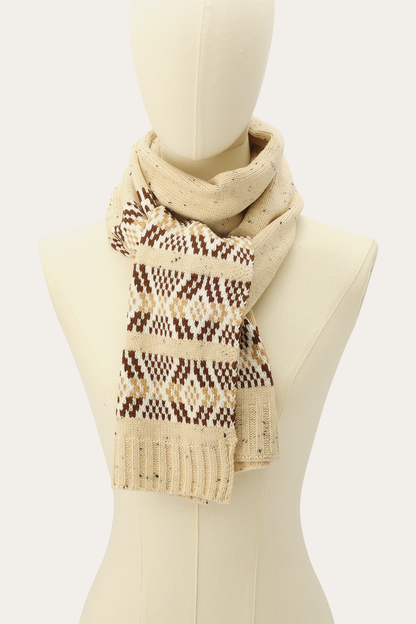 Birch Tweed Fair Isle Scarf Birch - Frye