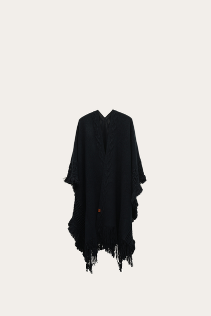Navy Blazer Embellished Fringe Ruana Navy Blazer - Frye