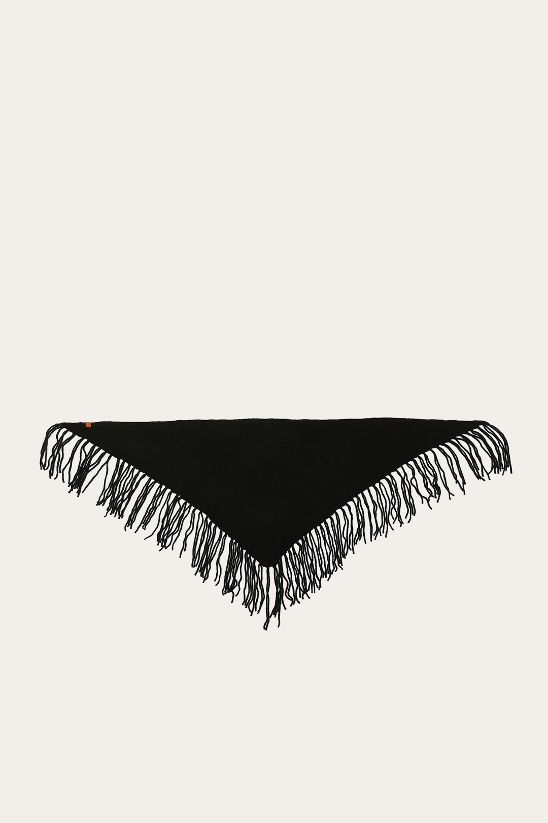 Black Long Fringe Triangle Scarf Black - Frye