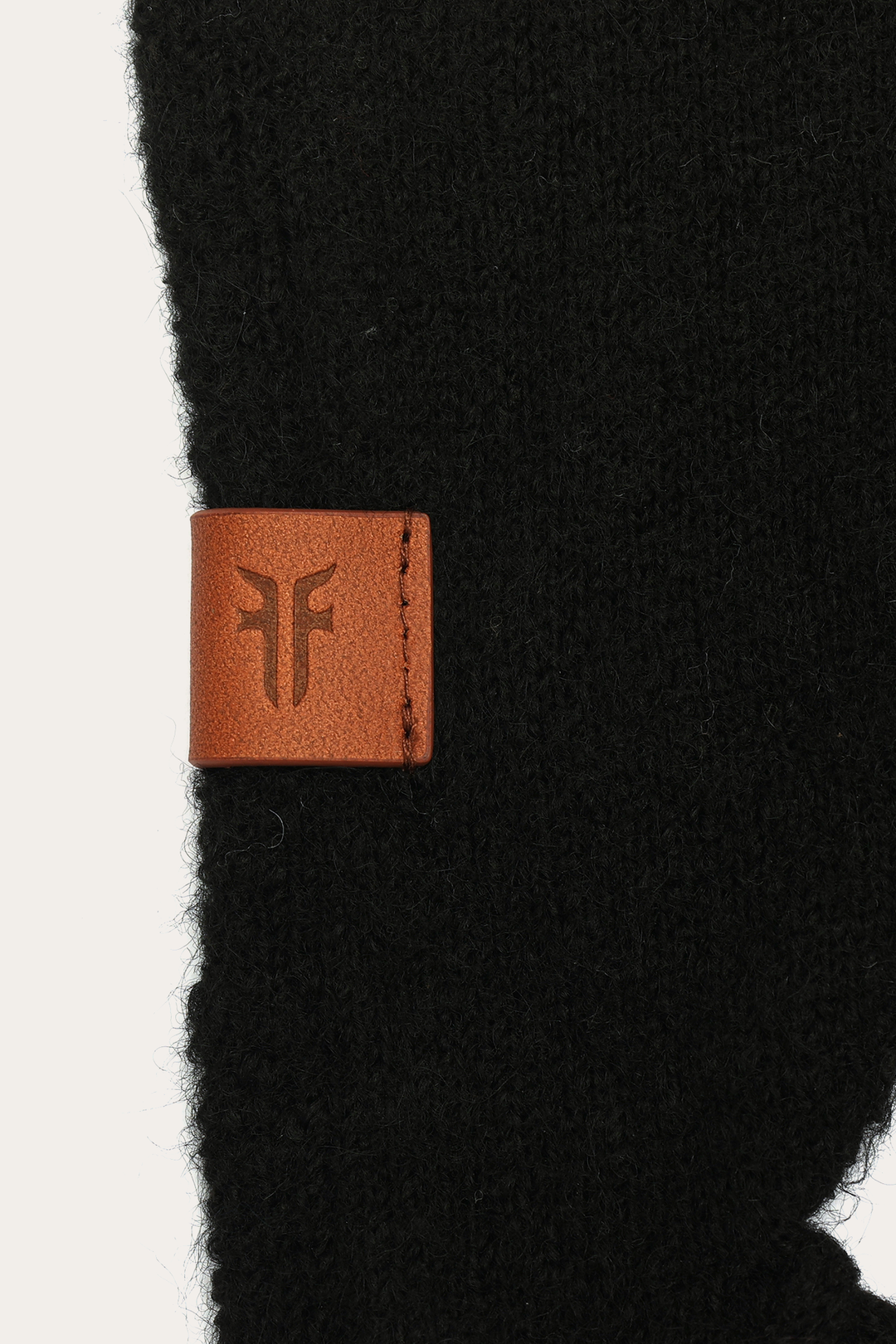 Black Long Fringe Triangle Scarf Black - Frye