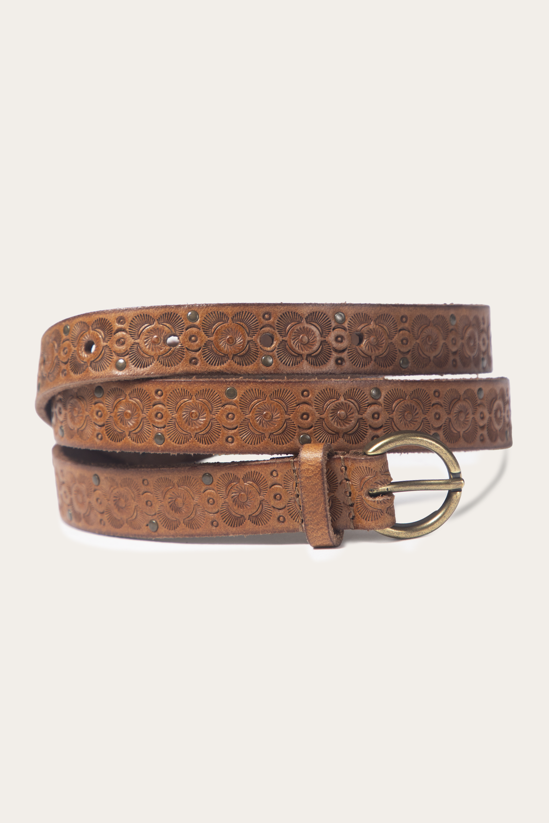 Light Whiskey 20mm Tooling & Stud Belt Light Whiskey - Frye