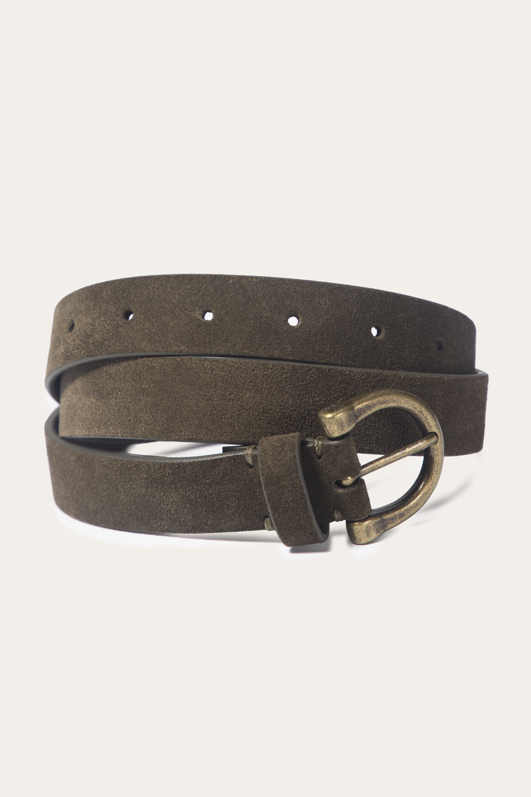 Light Olive 25mm Suede Horseshoe Buckle Belt Light Olive - Frye