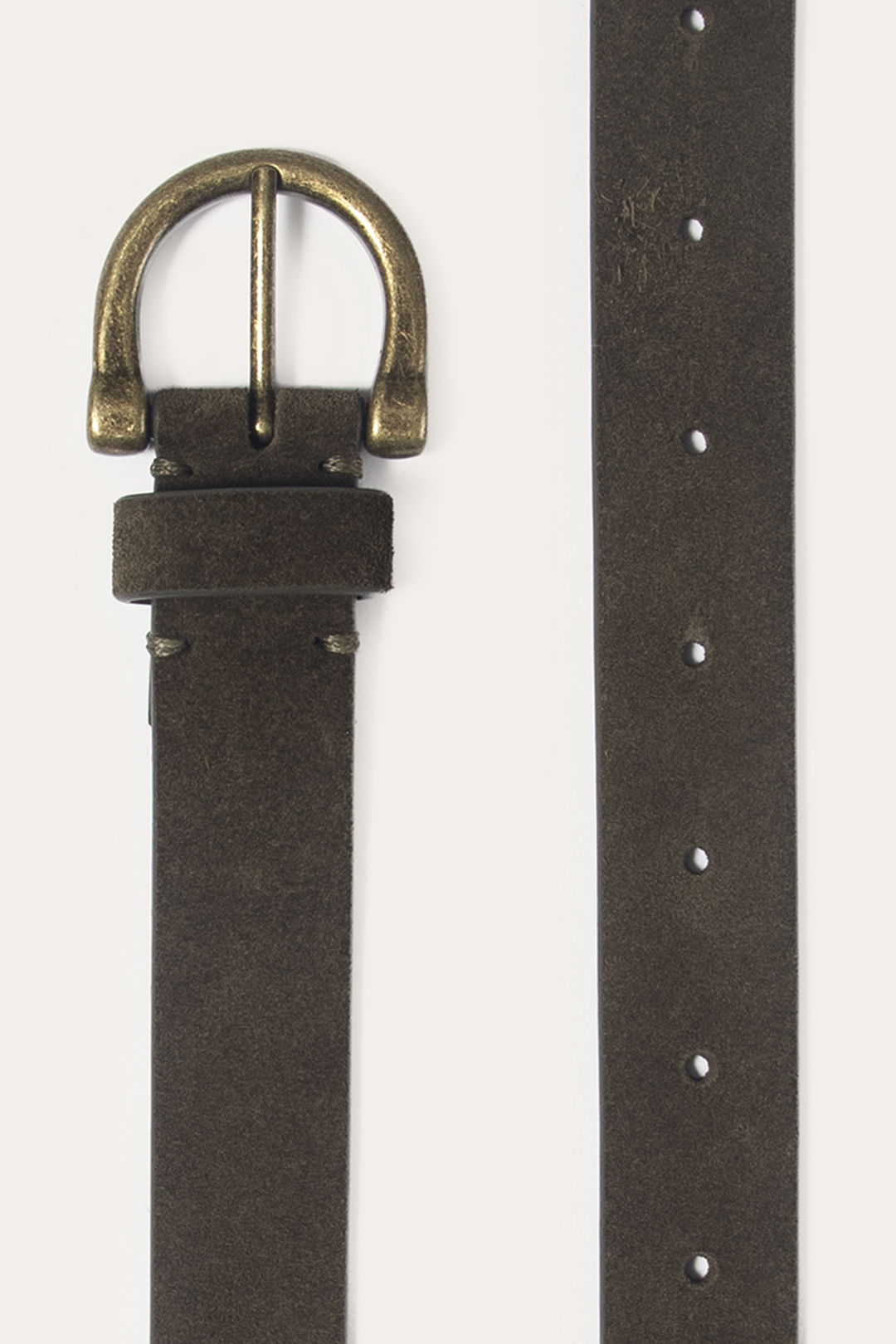 Light Olive 25mm Suede Horseshoe Buckle Belt Light Olive - Frye