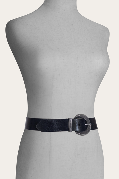 Black 35mm Engraved Buckle Belt Black - Frye