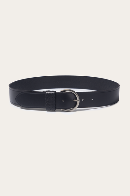 Black 40mm Belt With Woven Keeper Black - Frye