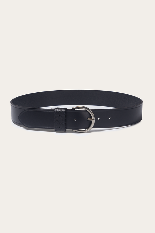 Black 40mm Belt With Woven Keeper Black - Frye