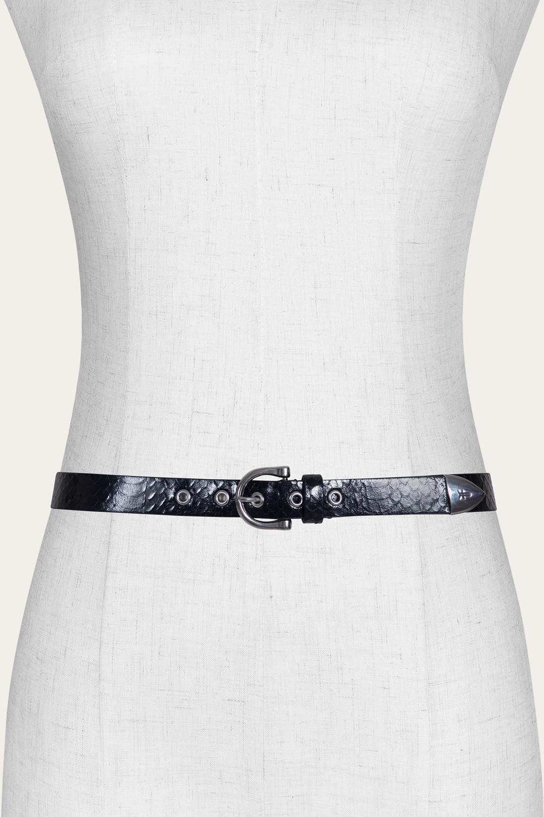 Women’s Black Snake 25mm Horseshoe Buckle Belt With Python Black Snake - Frye