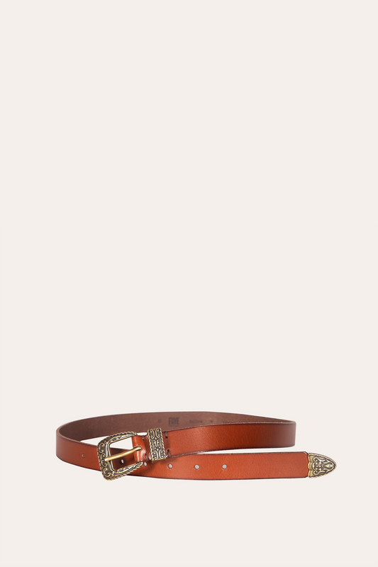 25mm Tan Logo Western Belt Tan - Frye