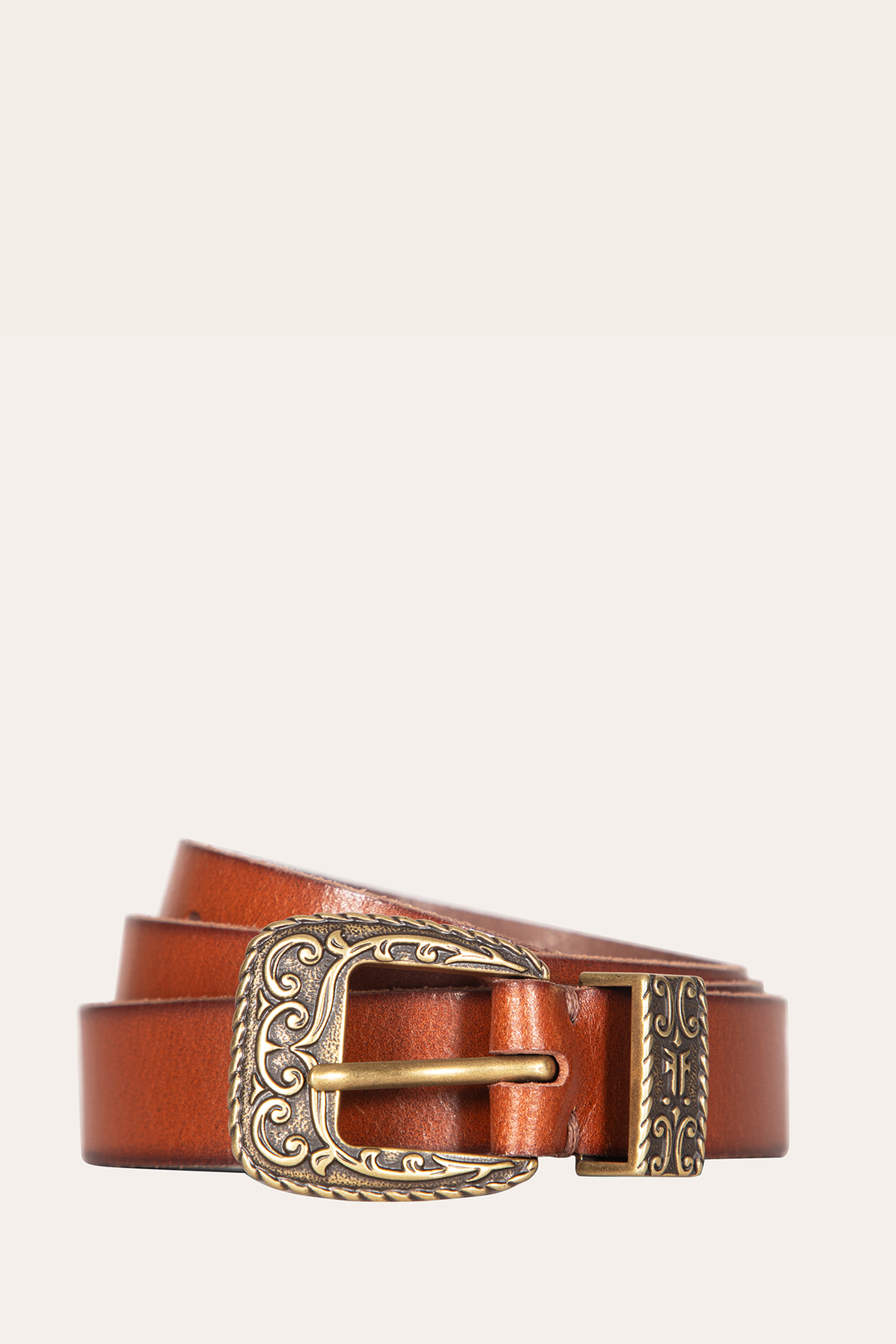 25mm Tan Logo Western Belt Tan - Frye