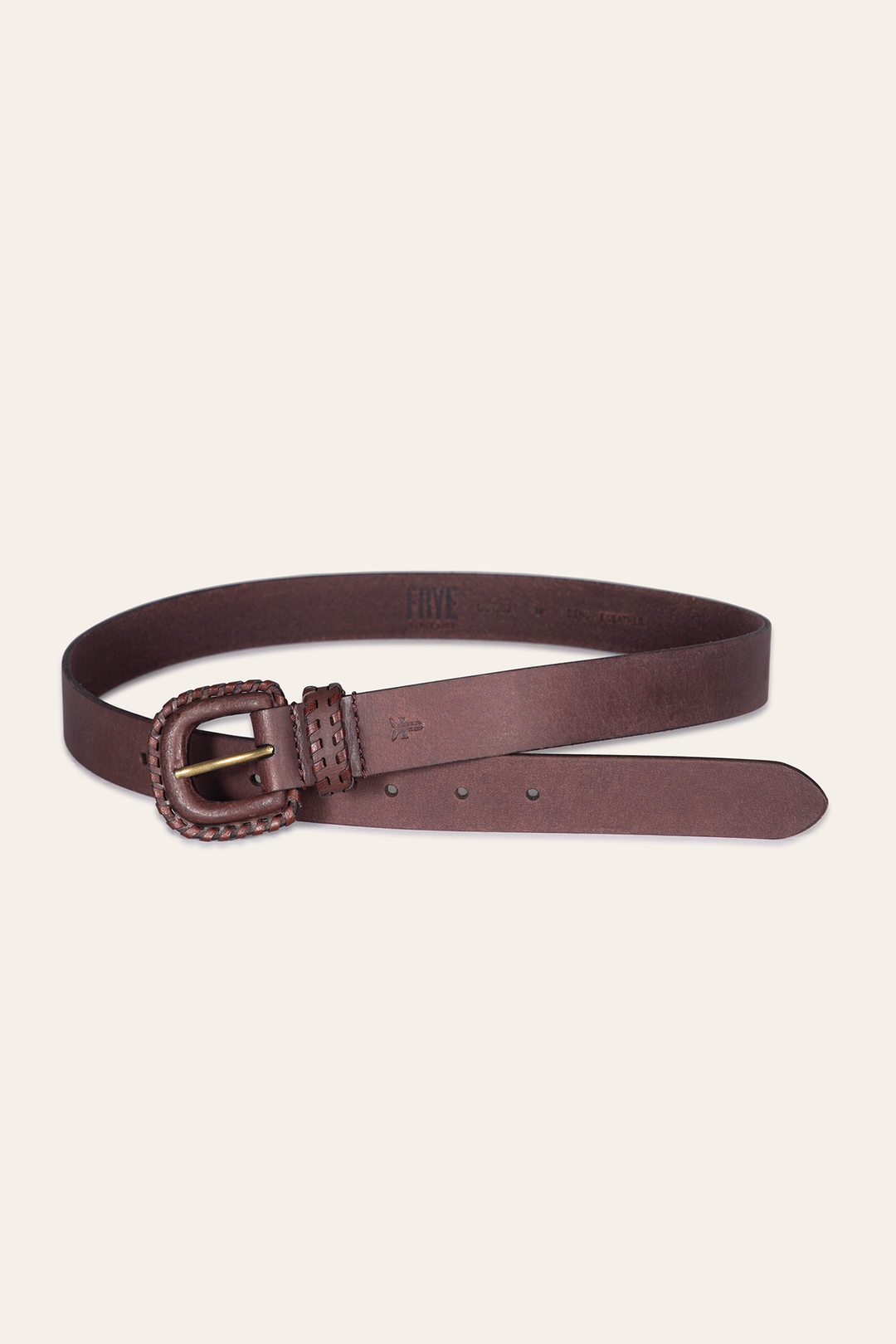 30mm Brown Leather Belt With Covered Buckle Brown - Frye