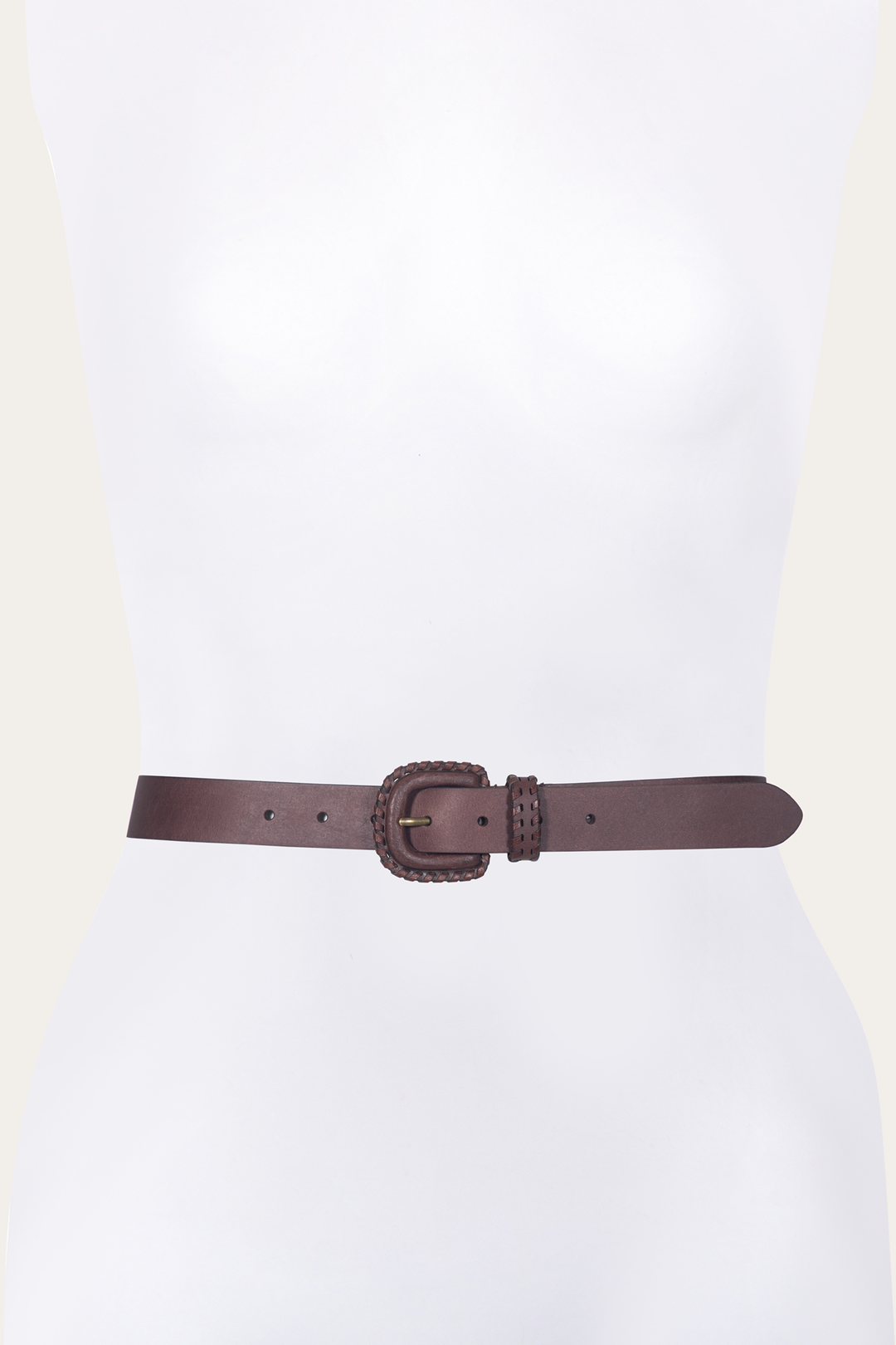 30mm Brown Leather Belt With Covered Buckle Brown - Frye