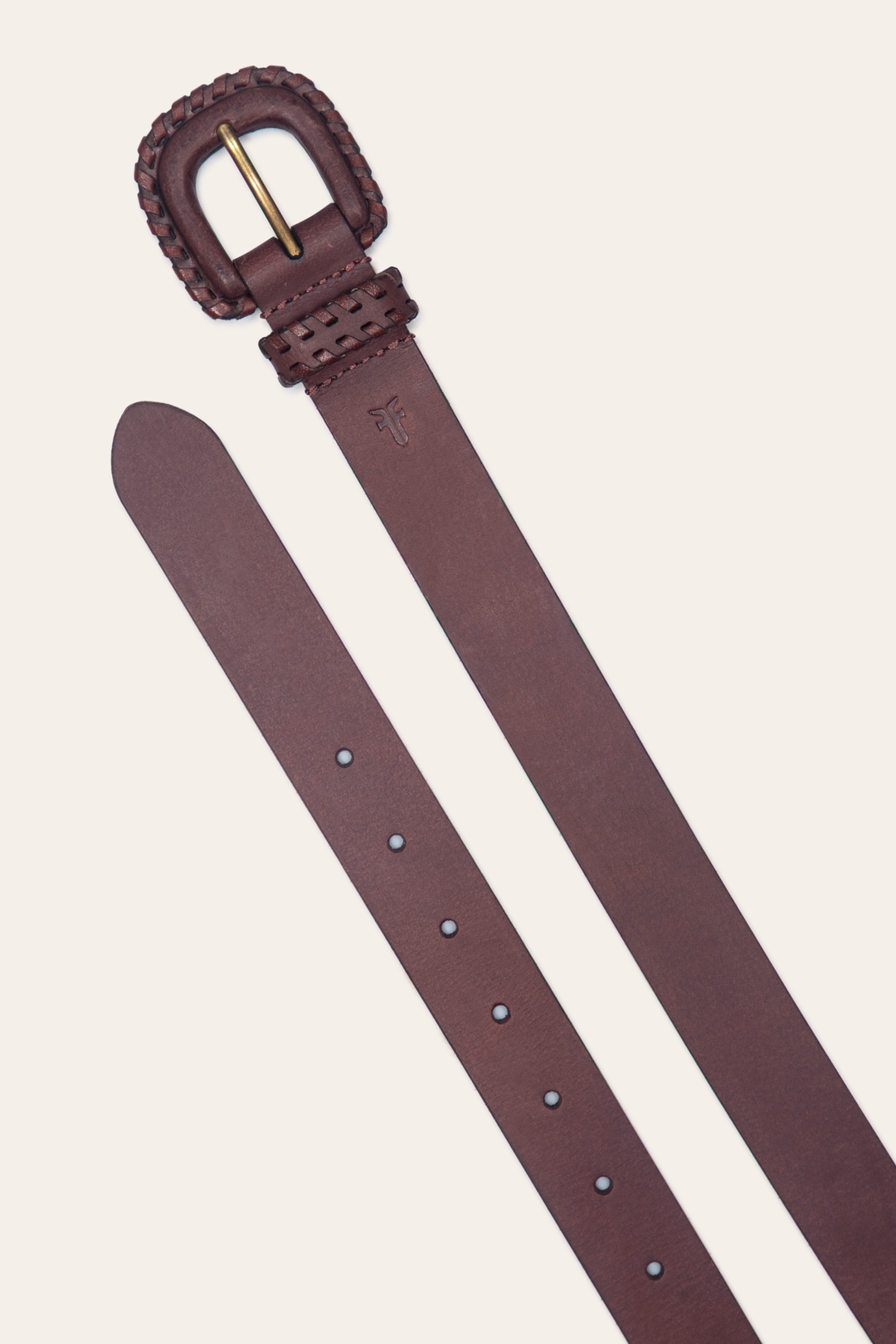 30mm Brown Leather Belt With Covered Buckle Brown - Frye