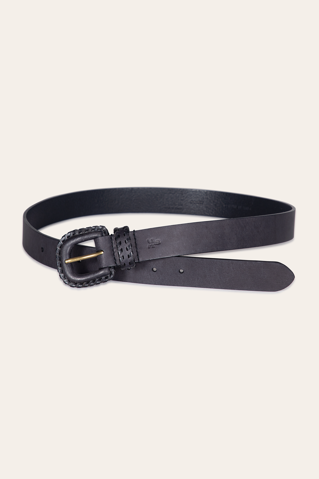 30mm Black Leather Belt With Covered Buckle Black - Frye