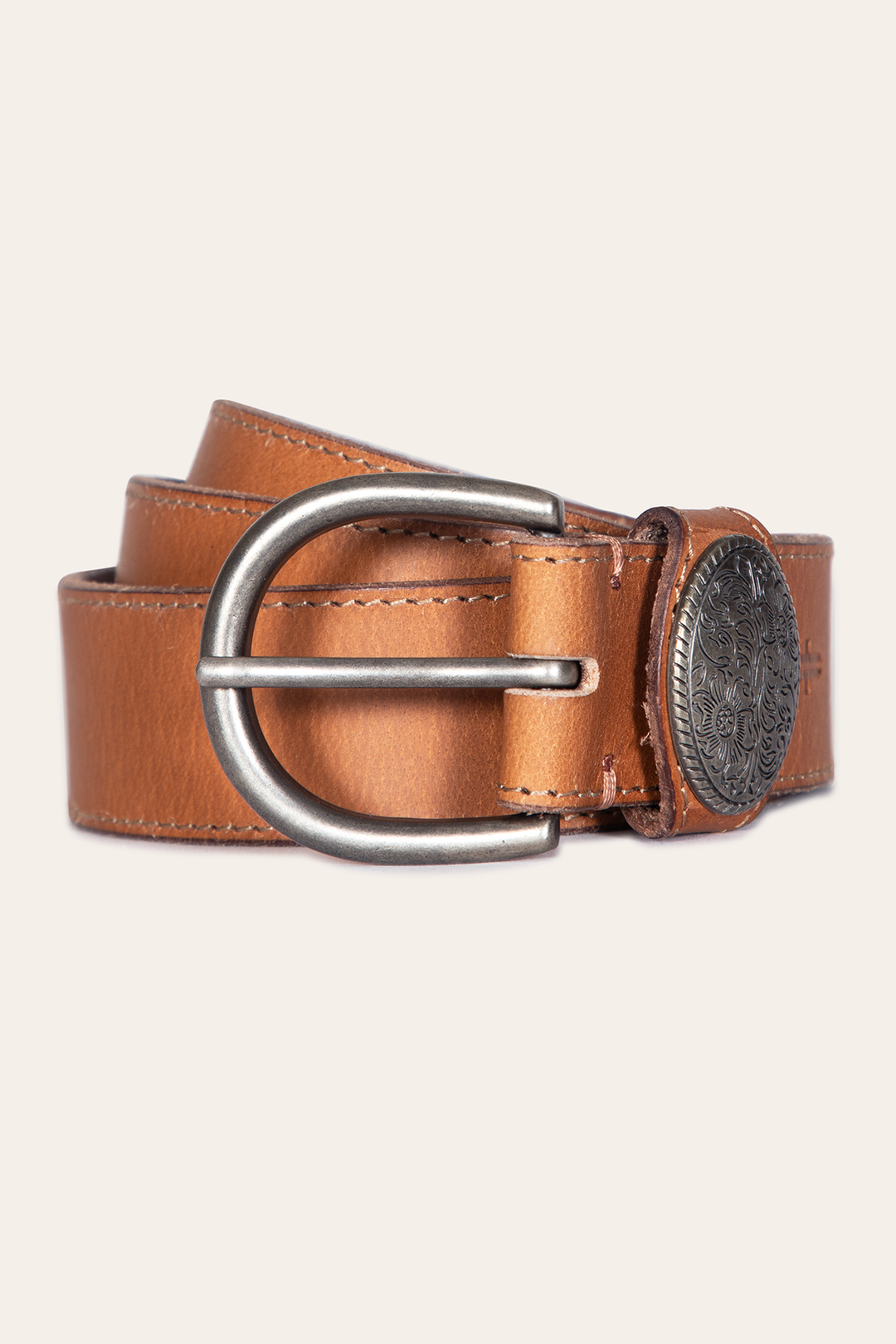 Women’s Beige 35mm Belt With Concho On Loop Beige - Frye