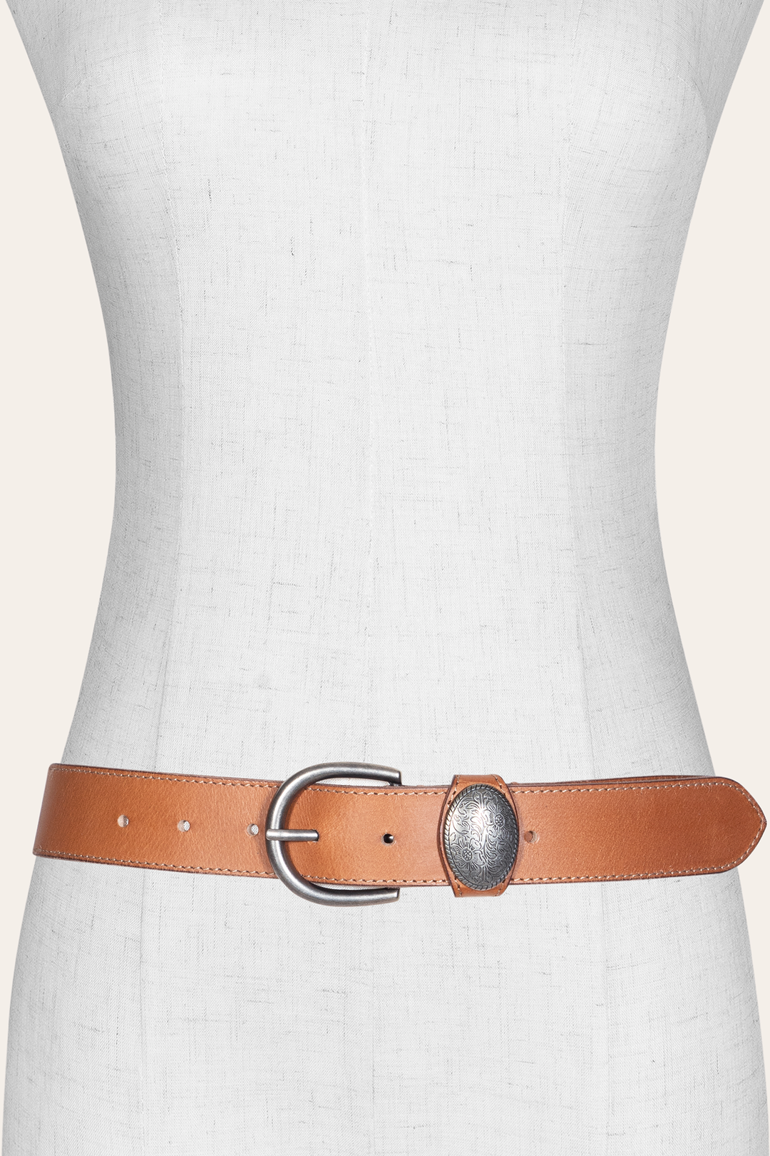 Women’s Beige 35mm Belt With Concho On Loop Beige - Frye