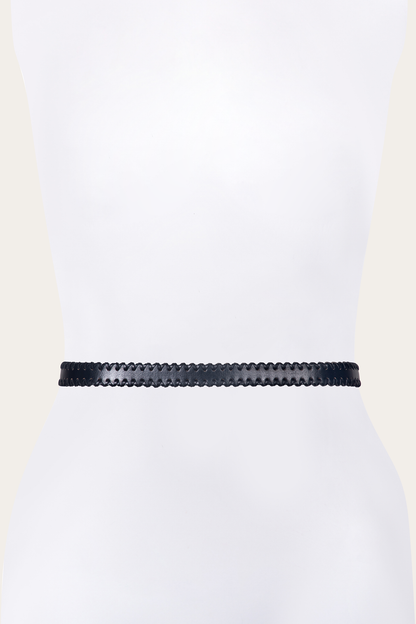 20mm Black Leather Belt With 3-Piece Buckle Set Black - Frye