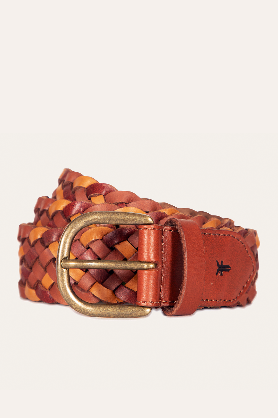 35mm Tonal Woven Leather Belt in Tan Tan - Frye