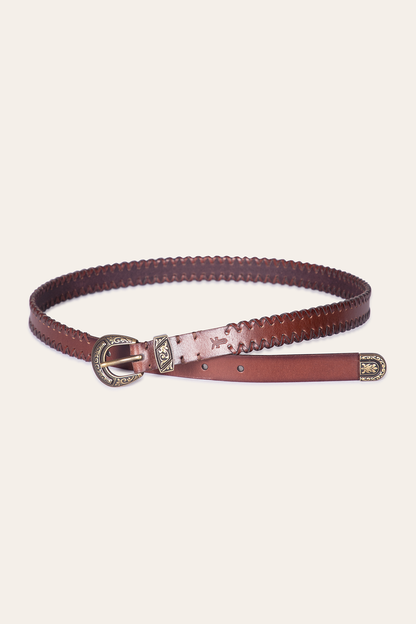 20mm Tan Leather Belt With 3-Piece Buckle Set Tan - Frye