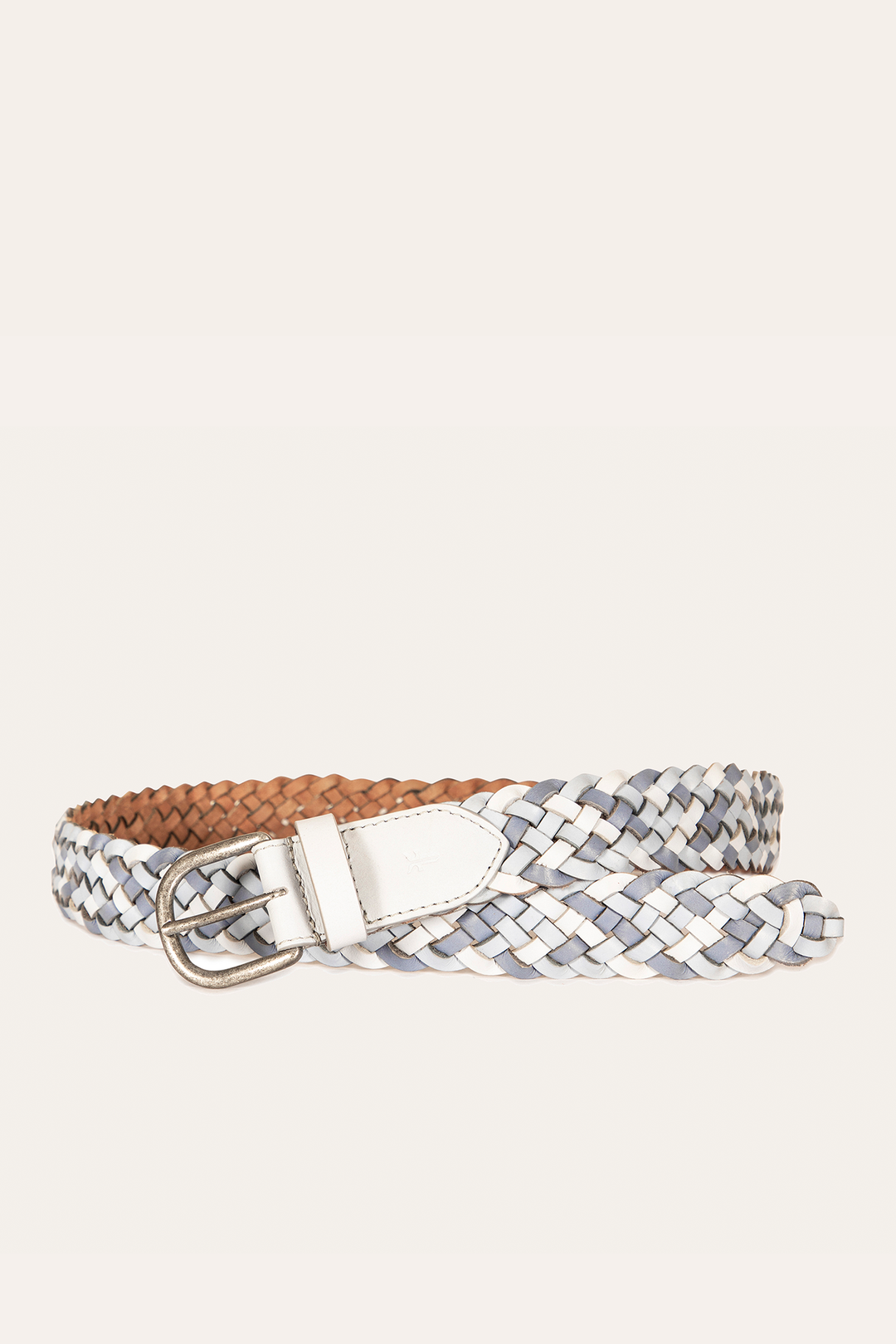 35mm Washed Denim Woven Leather Belt Washed Denim - Frye