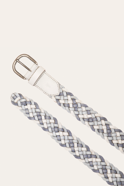 35mm Washed Denim Woven Leather Belt Washed Denim - Frye