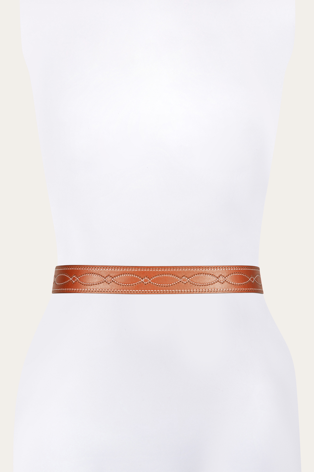 40mm Tan Belt With 2-Tone Stitch Tan - Frye
