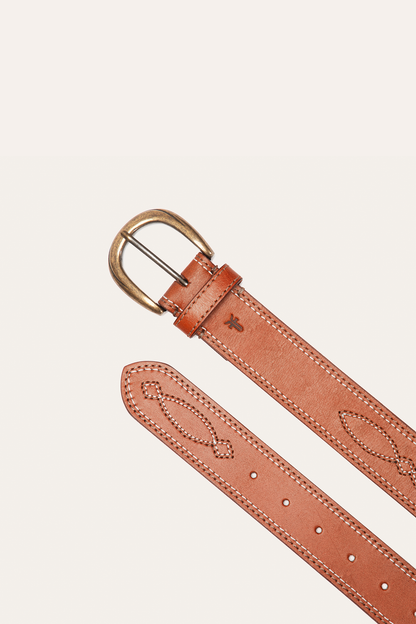 40mm Tan Belt With 2-Tone Stitch Tan - Frye