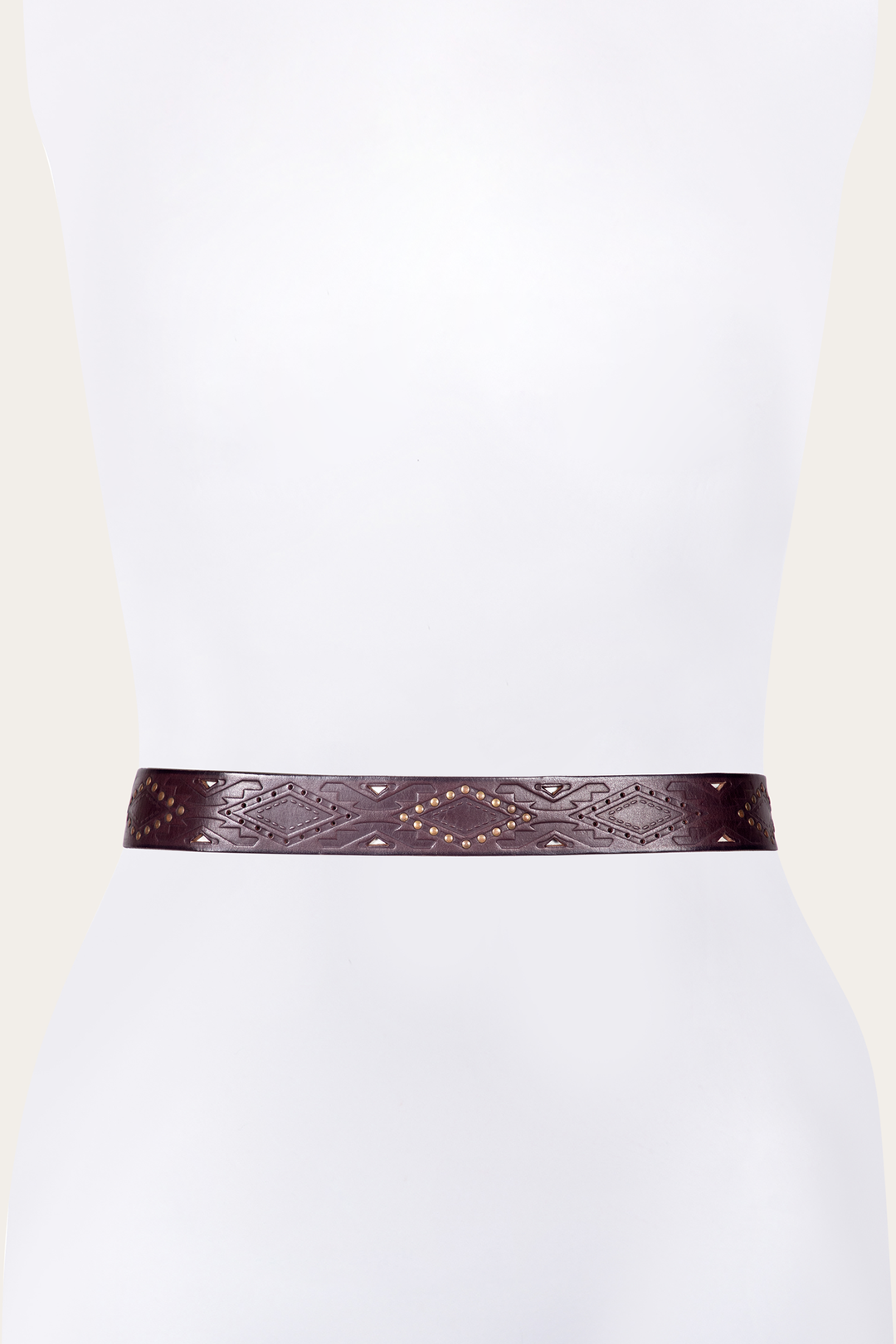 38mm Brown Southwestern Embossed Belt  - Frye